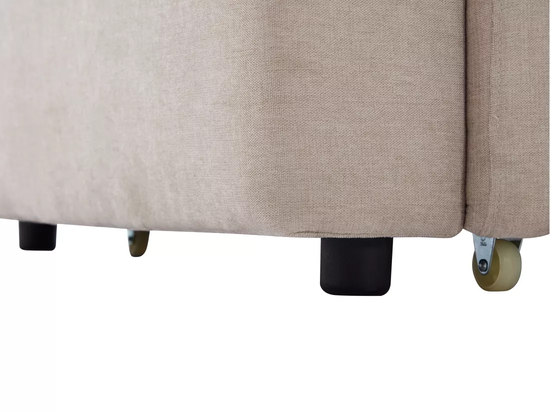Canapé 3 places convertible en tissu beige avec assise à mémoire de forme ARCATA