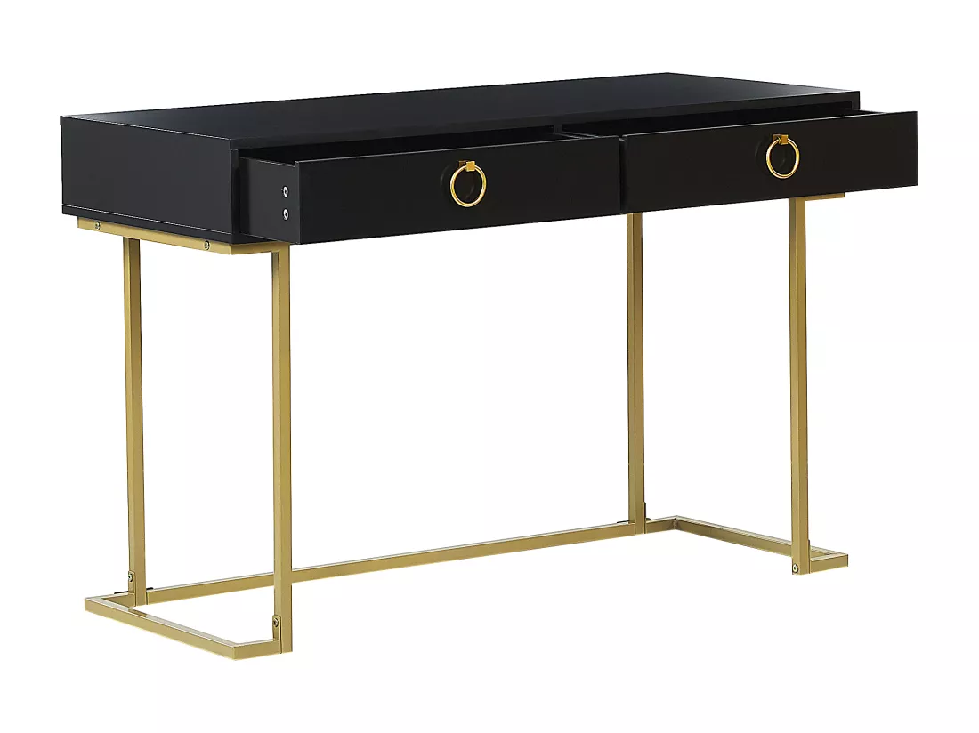 Console noire et dorée 2 tiroirs WESTPORT