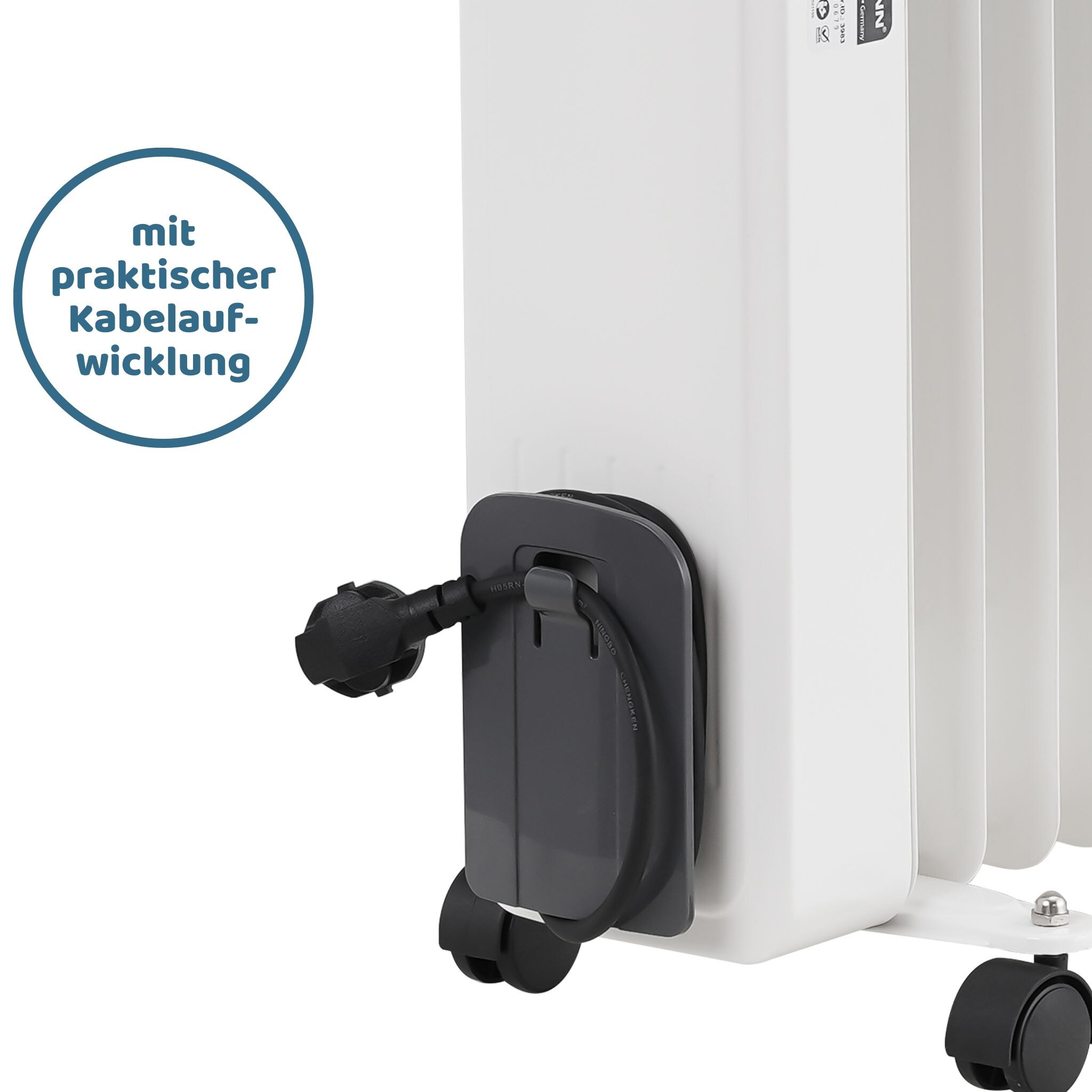 STAHLMANN Ölradiator ZR17 2000 Watt, Elektroheizung Energiesparend bis 40 qm Fläche, Heizung Elektrisch mit Thermostat und 3 Heizstufen, Elektrisches Heizgerät, Electric Heater Weiss