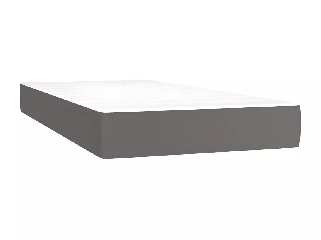 Sommier tapissier et matelas et LED Gris 200x200 cm Similicuir