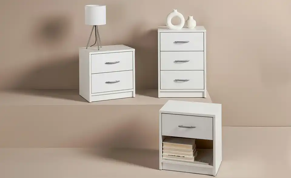 Nachtschrank 1 Schubkasten Pepe Weiß 1 Stück
