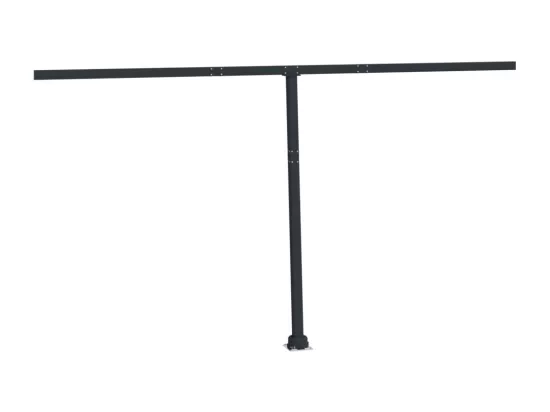 Jeu de poteaux d'auvent anthracite 450x245 cm fer
