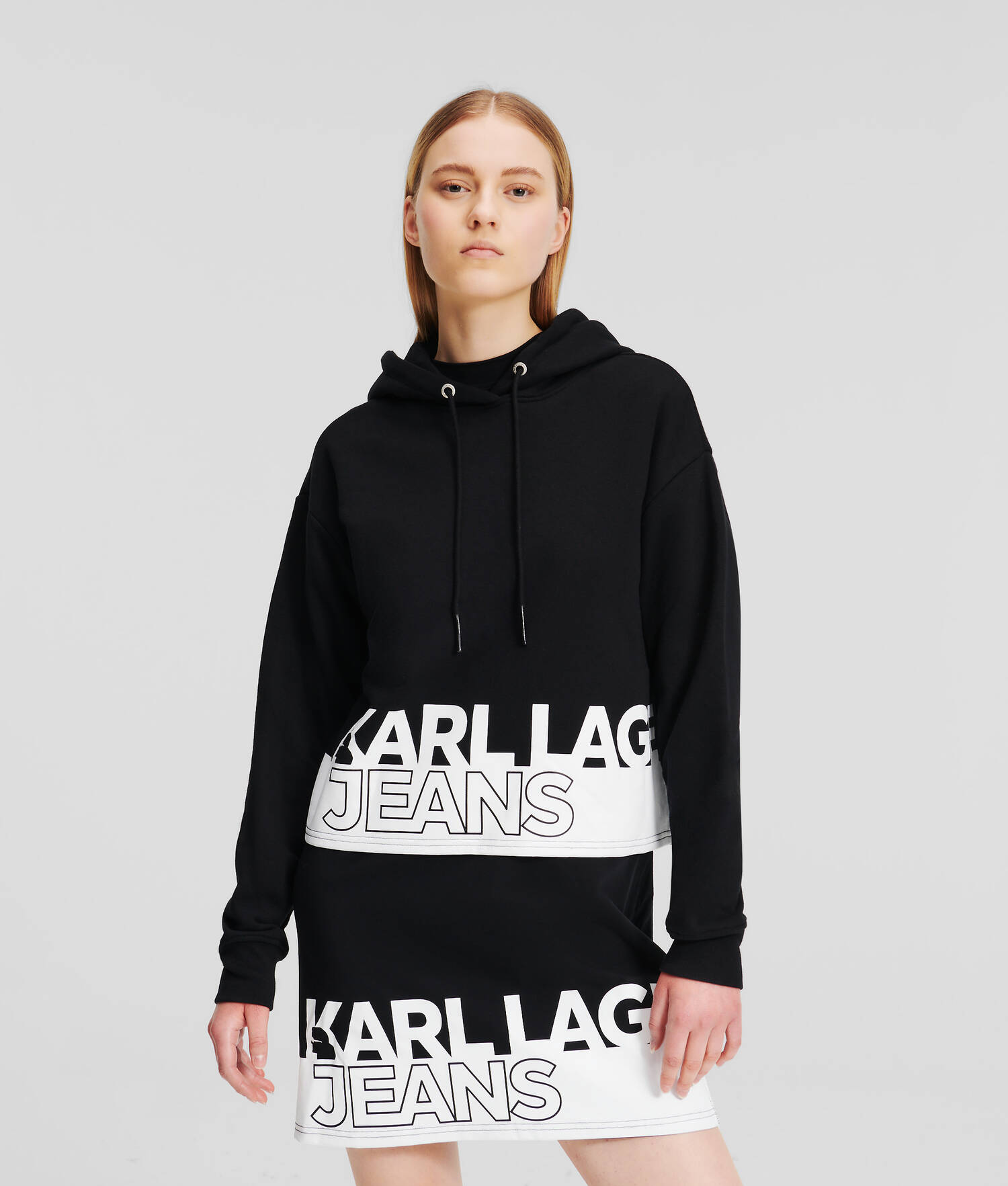 SWEAT À CAPUCHE RAYÉ AVEC LOGO KLJ