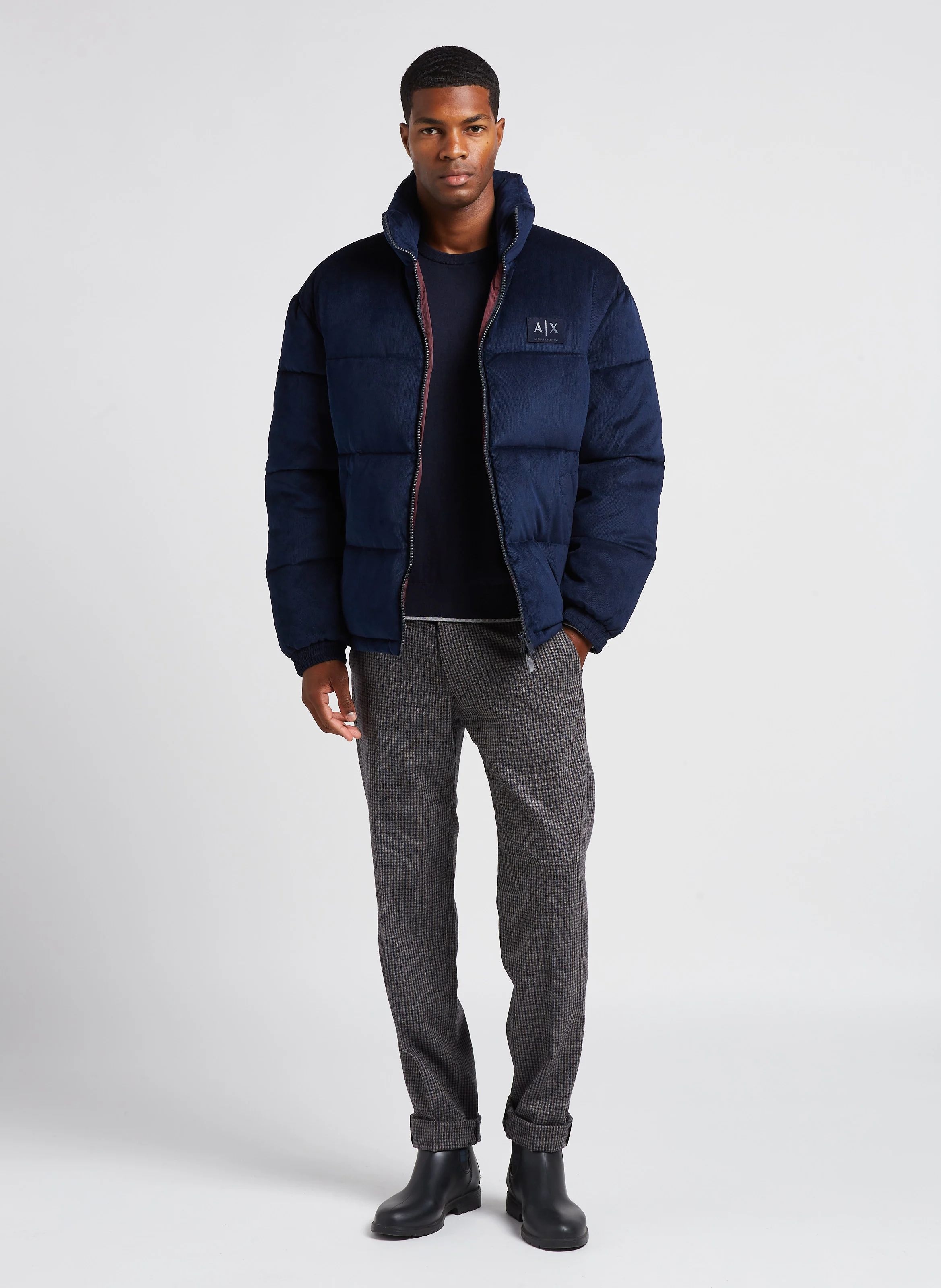 Pantalon droit en laine mélangée | Gris