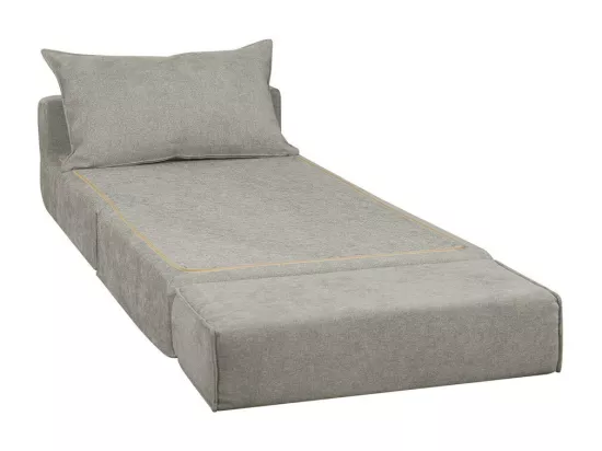 Chauffeuse 1 place convertible en tissu effet velours taupe VICTOR
