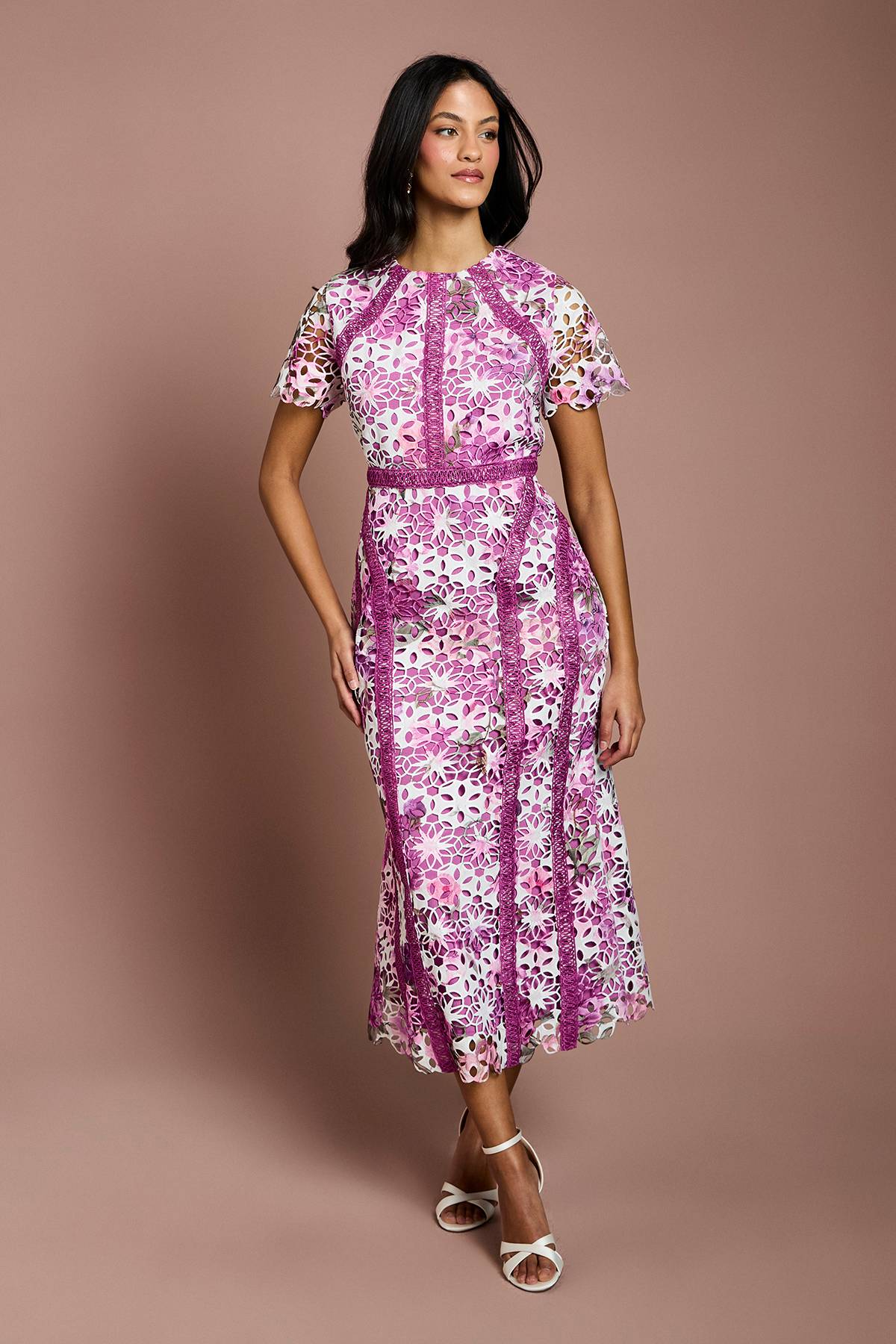 Coast Robe Crayon Midi En Dentelle Imprimée Petite
