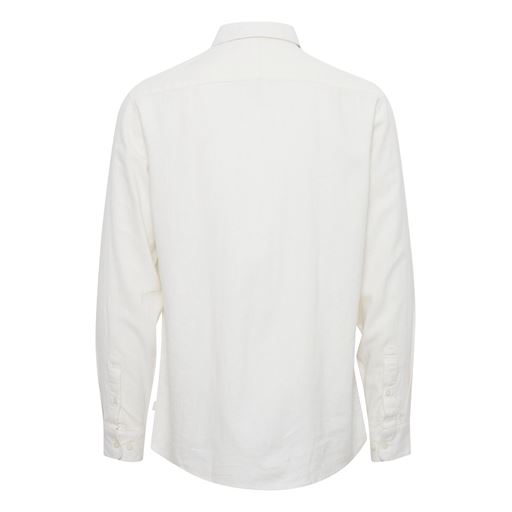 Solid Langærmet Skjorte, White, XXL