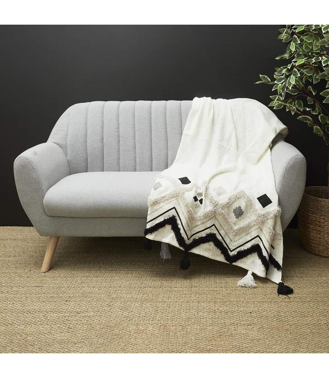 Jeté de canapé 130x150 cm coton JAIPUR rose