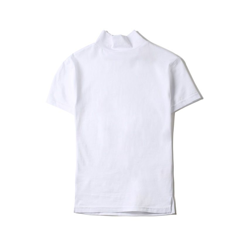 SIMPLE BLACK - T-shirt met korte mouwen en mockneck