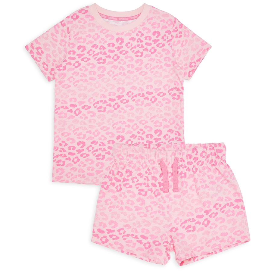 Threadgirls Schlafanzug THB Leopard Print Nightwear Set Tatton Pink