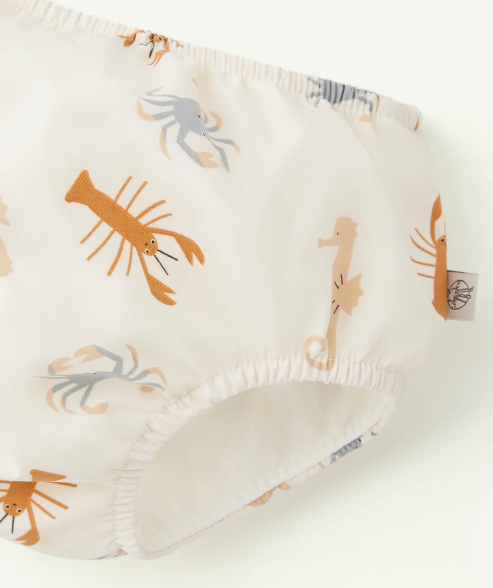 LASSIGCOUCHE DE BAIN BLANC CASSÉ THÈME ANIMAUX DE LA MER