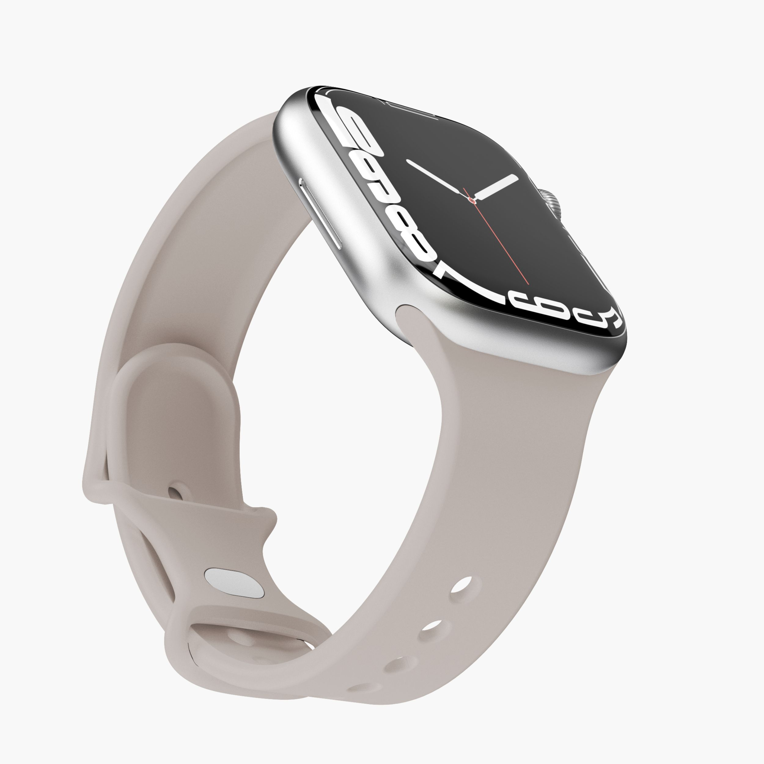Classic Band Apple Watch (49/46/45/44 mm) Silikon Sport Armband AWS00075 (Gelenkumfang: 180-230mm) - Cream (Beige)