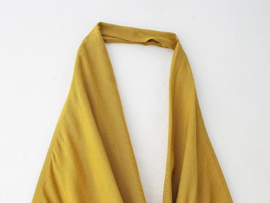 Asaiyoyo - Halter Effen Maxi Schede Jurk