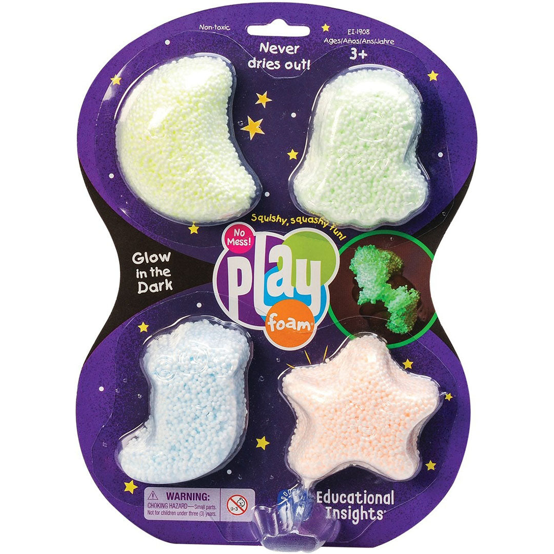learning resources playfoam - glow in the dark - 4 kleuren