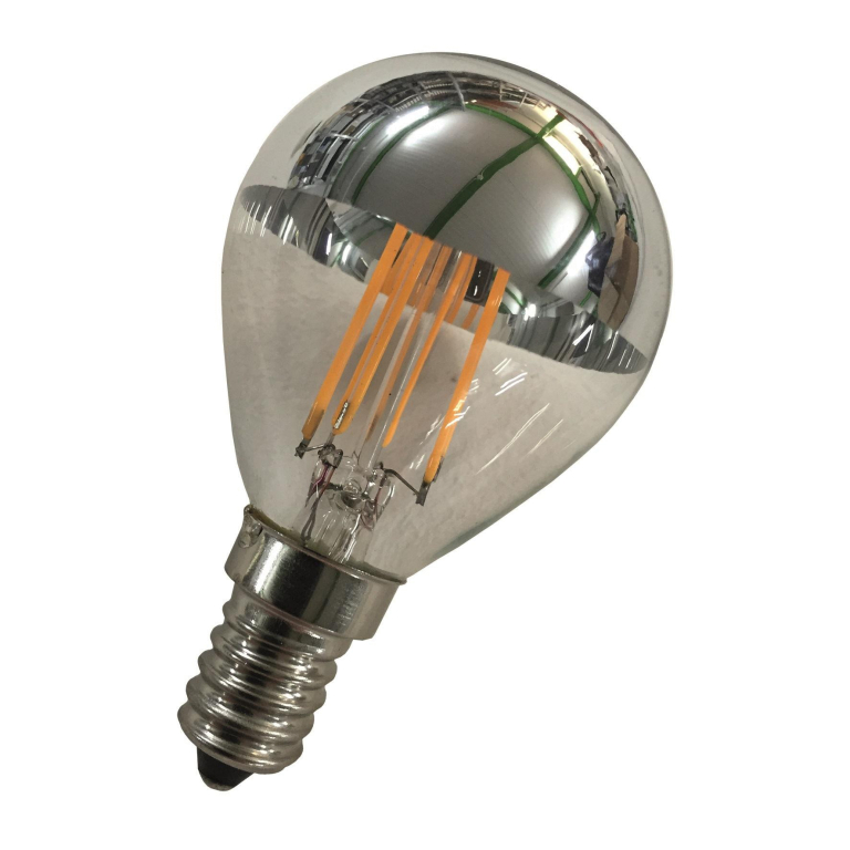 Flinders LED Filament G45 lichtbron E14 4W 2700K kopspiegel zilver D