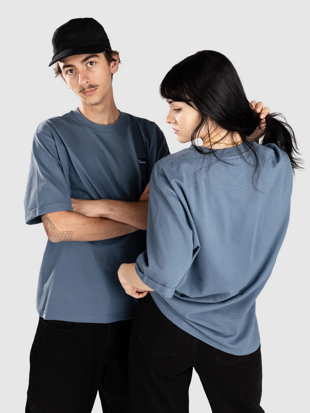 Penfield USA Ripple Textured Jersey T-Shirt blue fusion