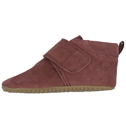 Pom Pom Leder-Krabbelschuhe - Anfänger Klettband - Burgund