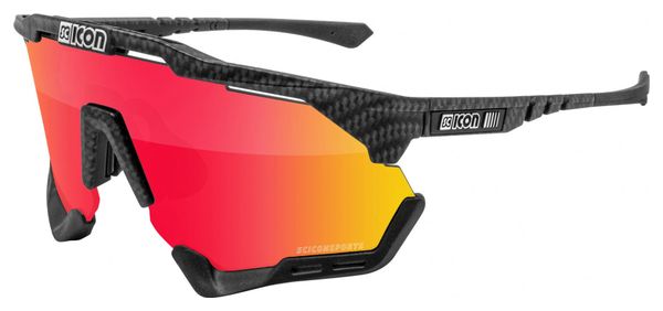 Scicon Sports Aeroshade XL Lunettes De Soleil De Performance Sportive (Scnpp Multimorror Rouge/Compagnon De Carbone)
