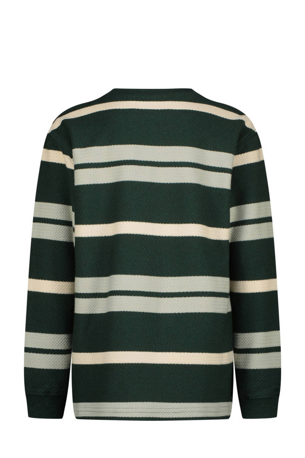 Vingino gestreepte longsleeve Jash donkergroen/ecru