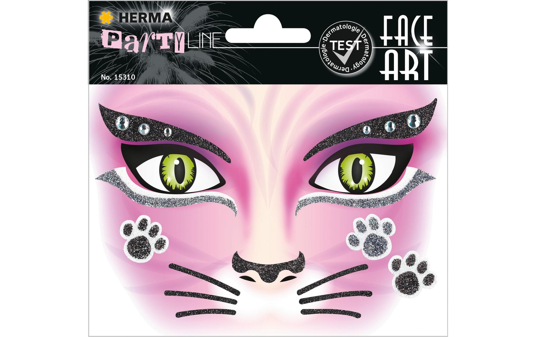 Face Art Cat, 1 StückGesicht Sticker für Halloween