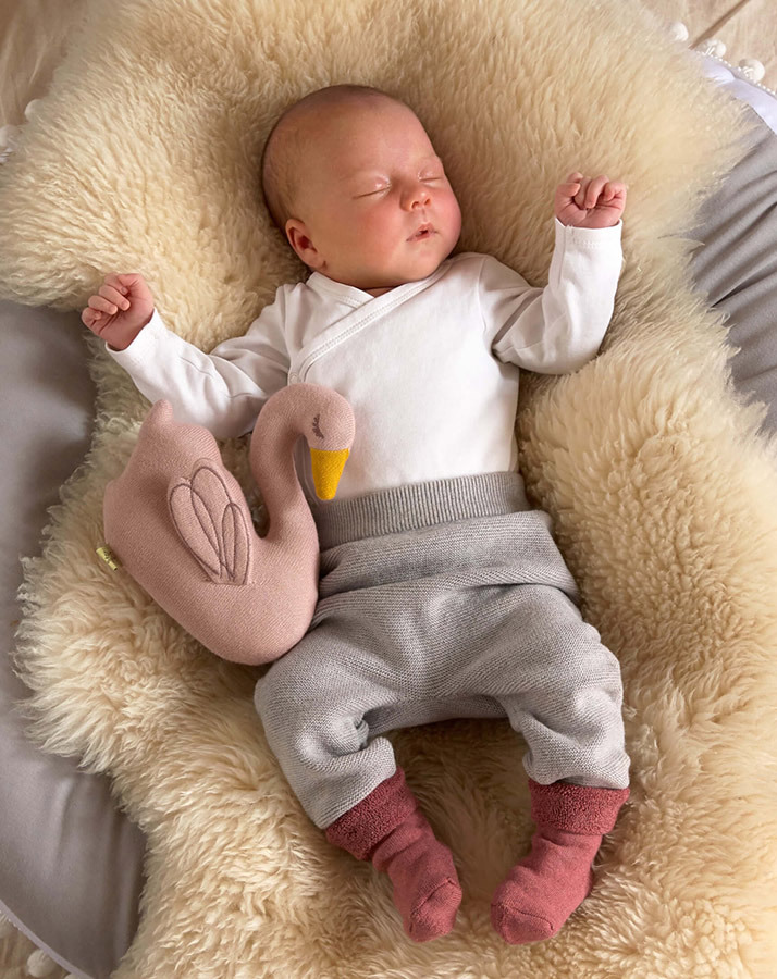 Strick-Rassel LITTLE WATER SWAN in rosa