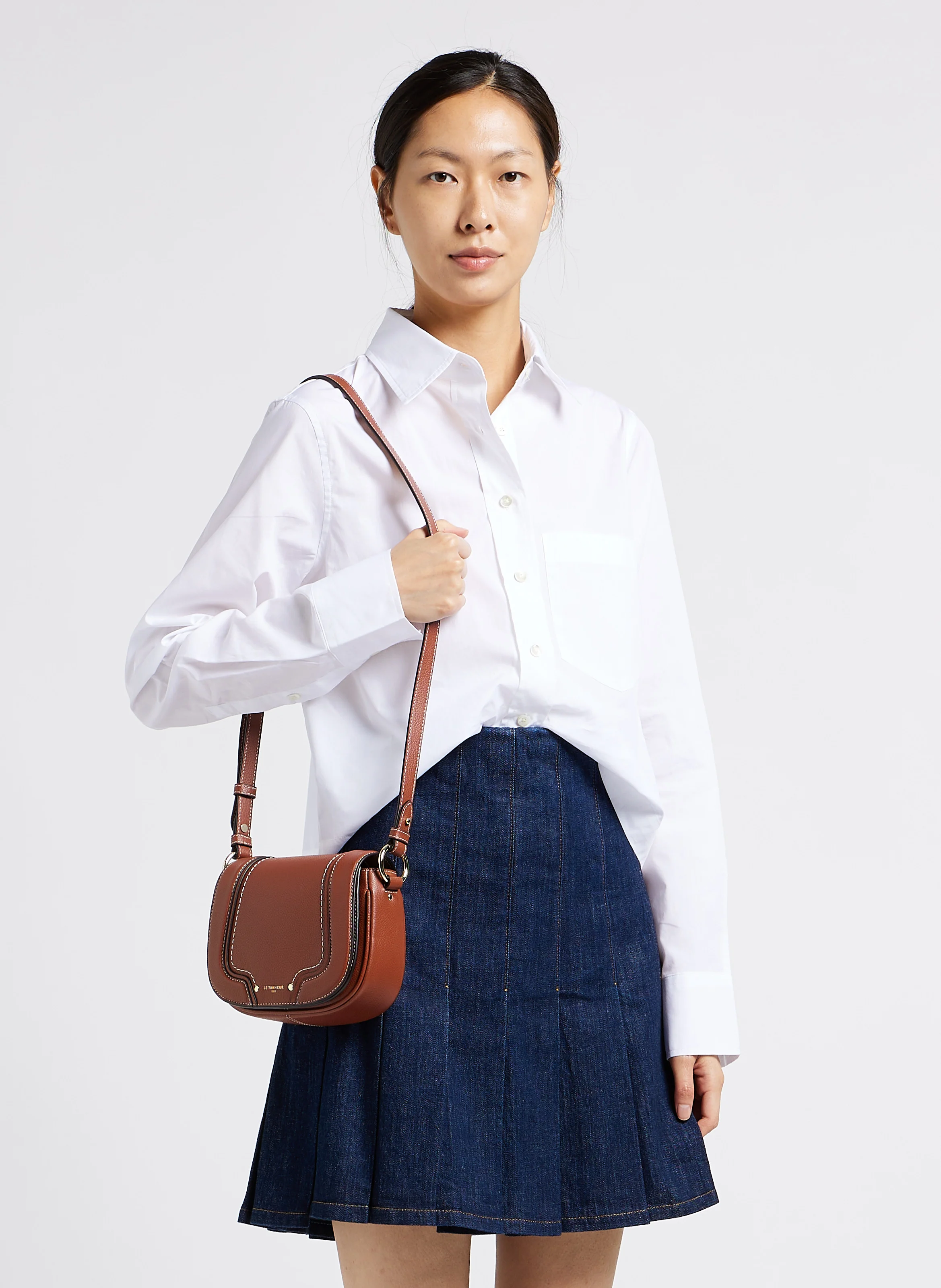 ELLA - Sac bandoulière en cuir | Marron