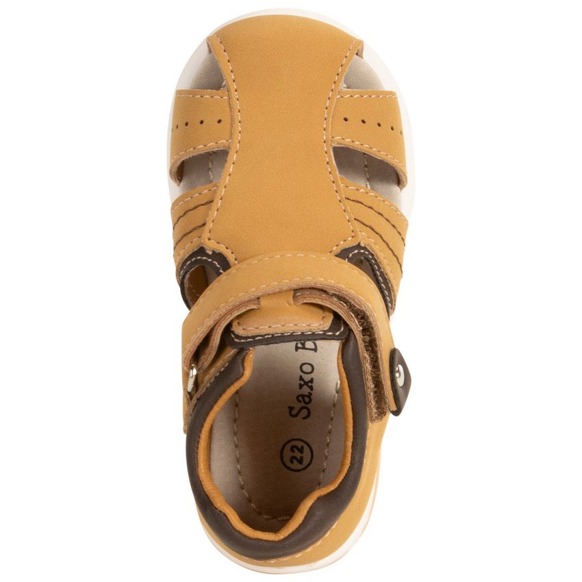 Sandales velcro avec perforations pour bébé garçon - Camel