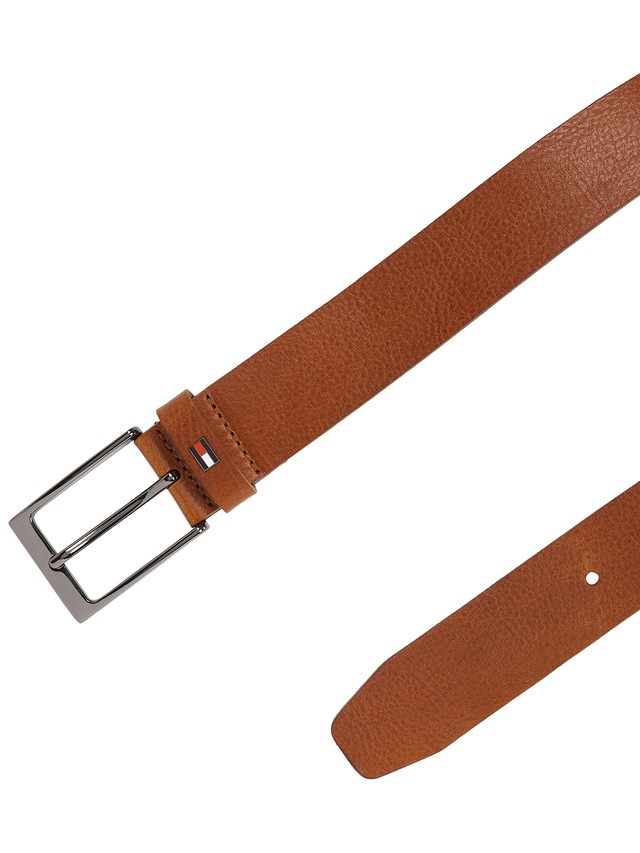 Tommy Hilfiger Ledergürtel »LAYTON 3.5 cm breit«, Metallpatch, Einfachdornschliesse