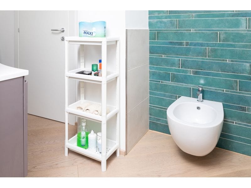 Toomax Regal Linda 38 x 100 cm Weiss Vielseitiges und 4-stöckiges Mehrzweckregal