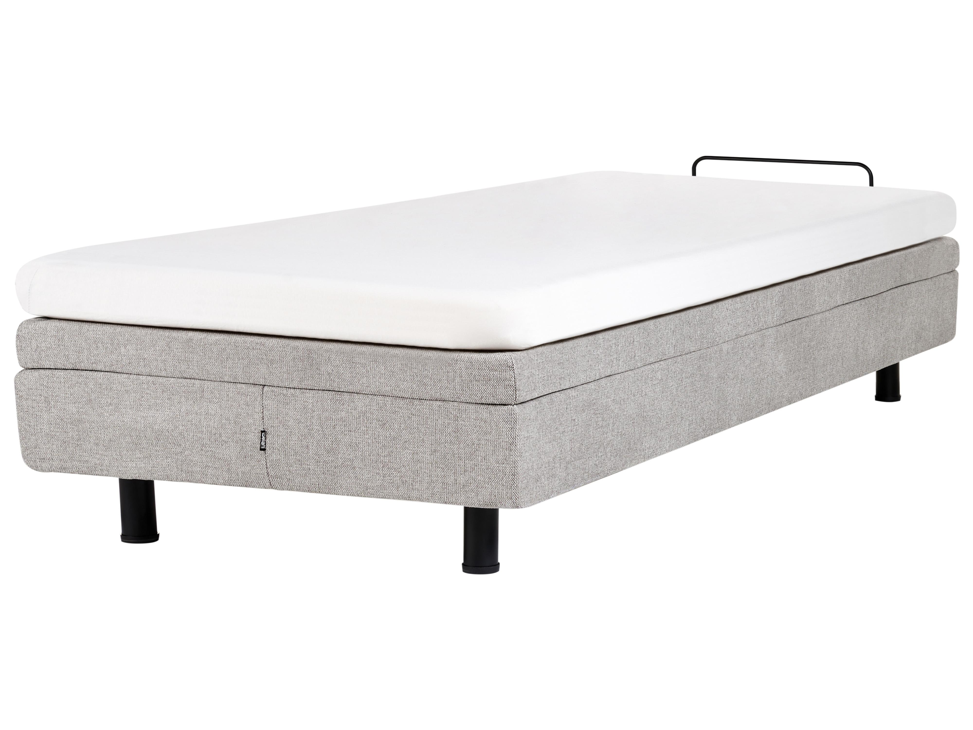 Verstelbaar bed zonder hoofdbord Stof DUKE 90 x 200 cm Lichtgrijs