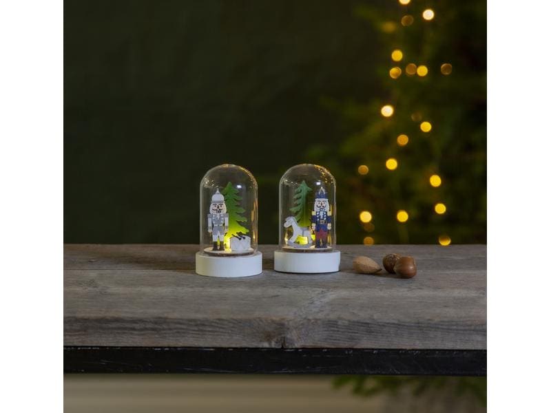 Star Trading LED-Figur Nussknacker, 9 cm, 2 Stück Nussknacker im Wald