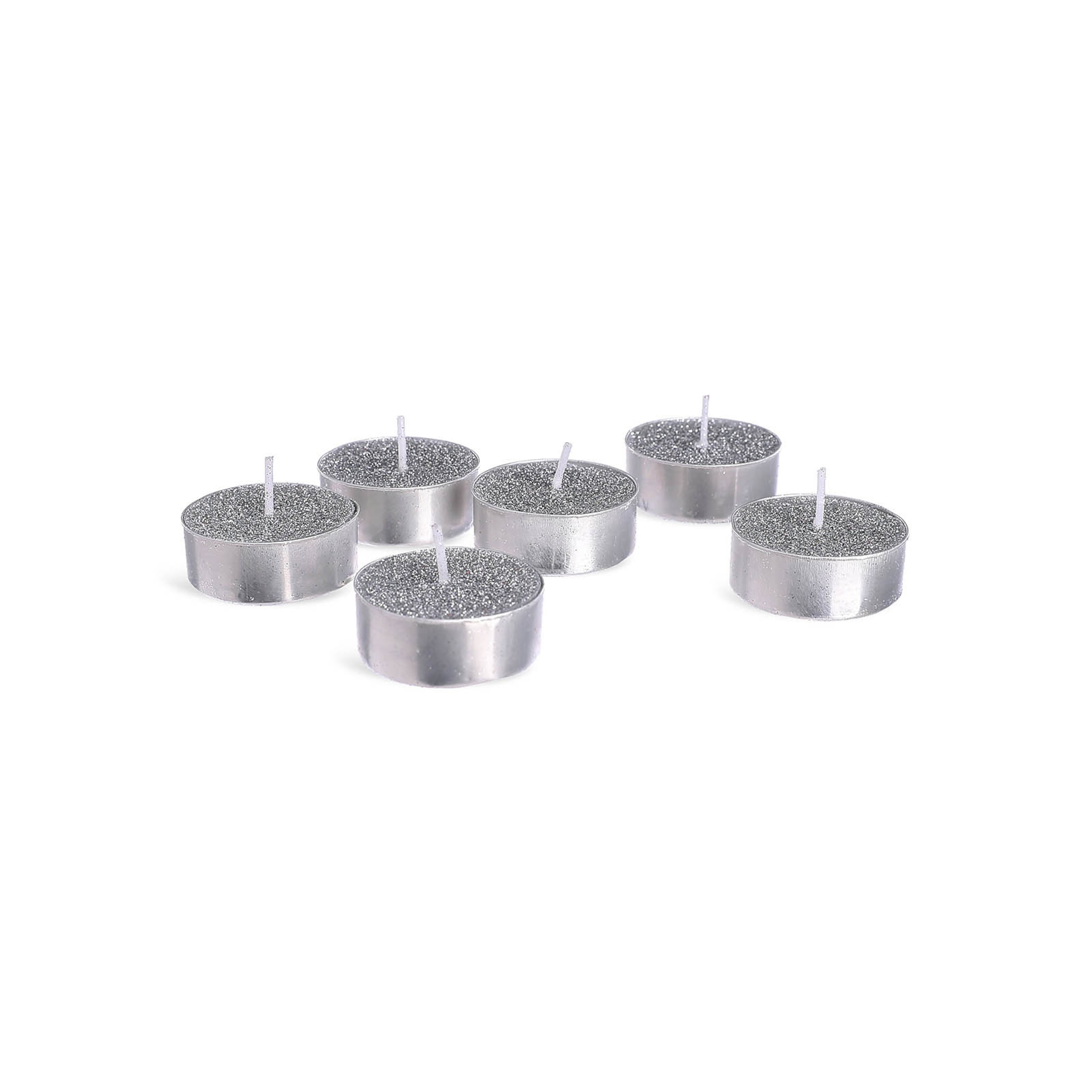 silber, ⌀ 3,5 x H 1,5 cm, 6 Stück
