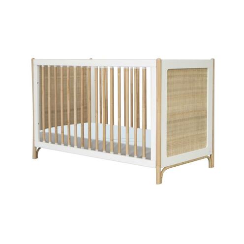 Lit évolutif 60x120 Cannage Tressage Rotin OCEANIA Neige - THEO