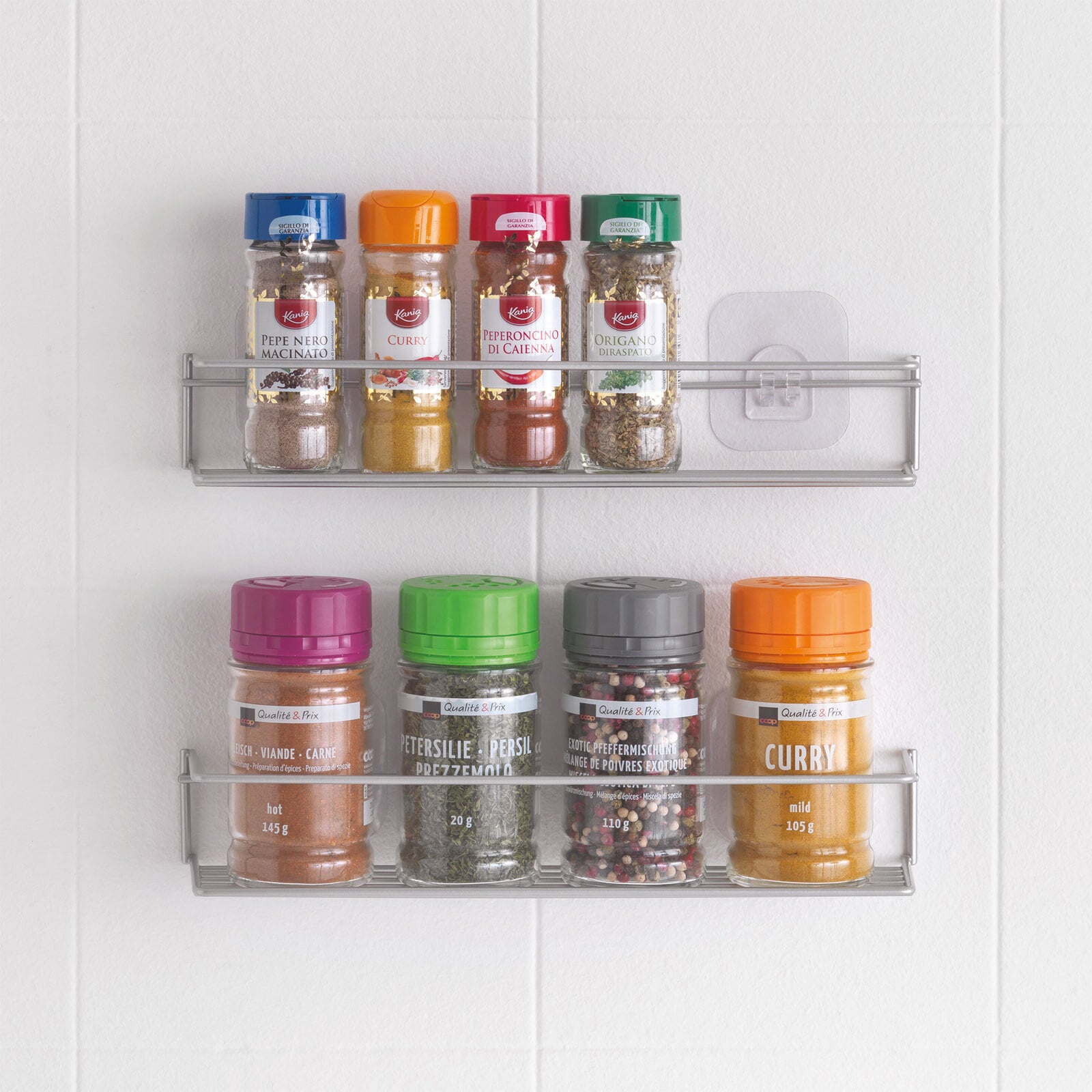 metaltex Gewürzregal PAPRIKA-1 2er Set 32x5x8 cm silberfarbig Polytherm®