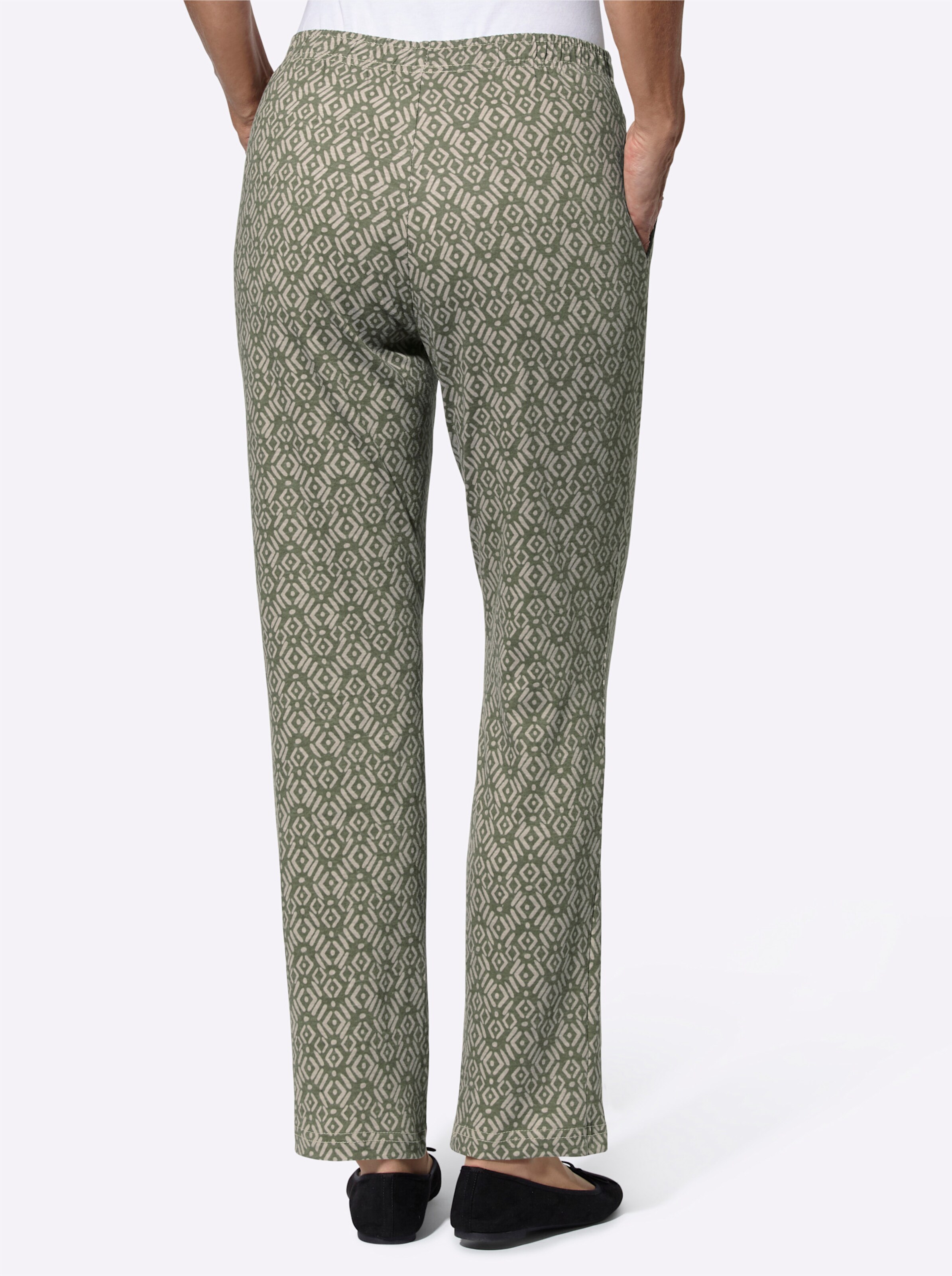 Freizeithose in khaki + khaki-bedruckt