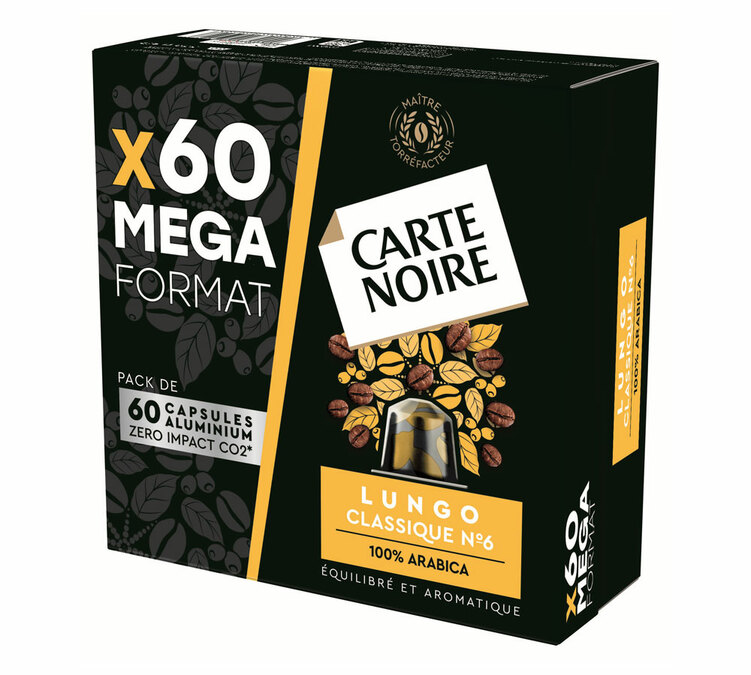 60 Capsules compatibles Nespresso®  Espresso Lungo N°6 - CARTE NOIRE