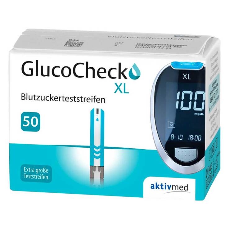 GlucoCheck XL Blutzuckerteststreifen, 50 St