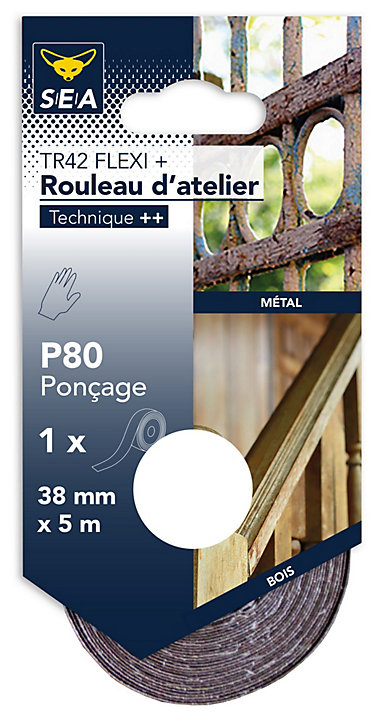 Rouleau d'atelier 38 mm x 5 m grain 80