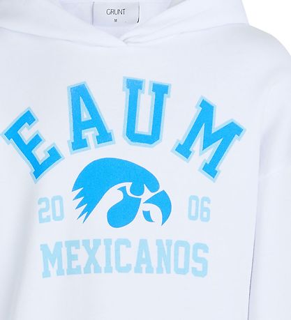 Grunt Kapuzenpullover - Kaja - Weiß m. Blau Print