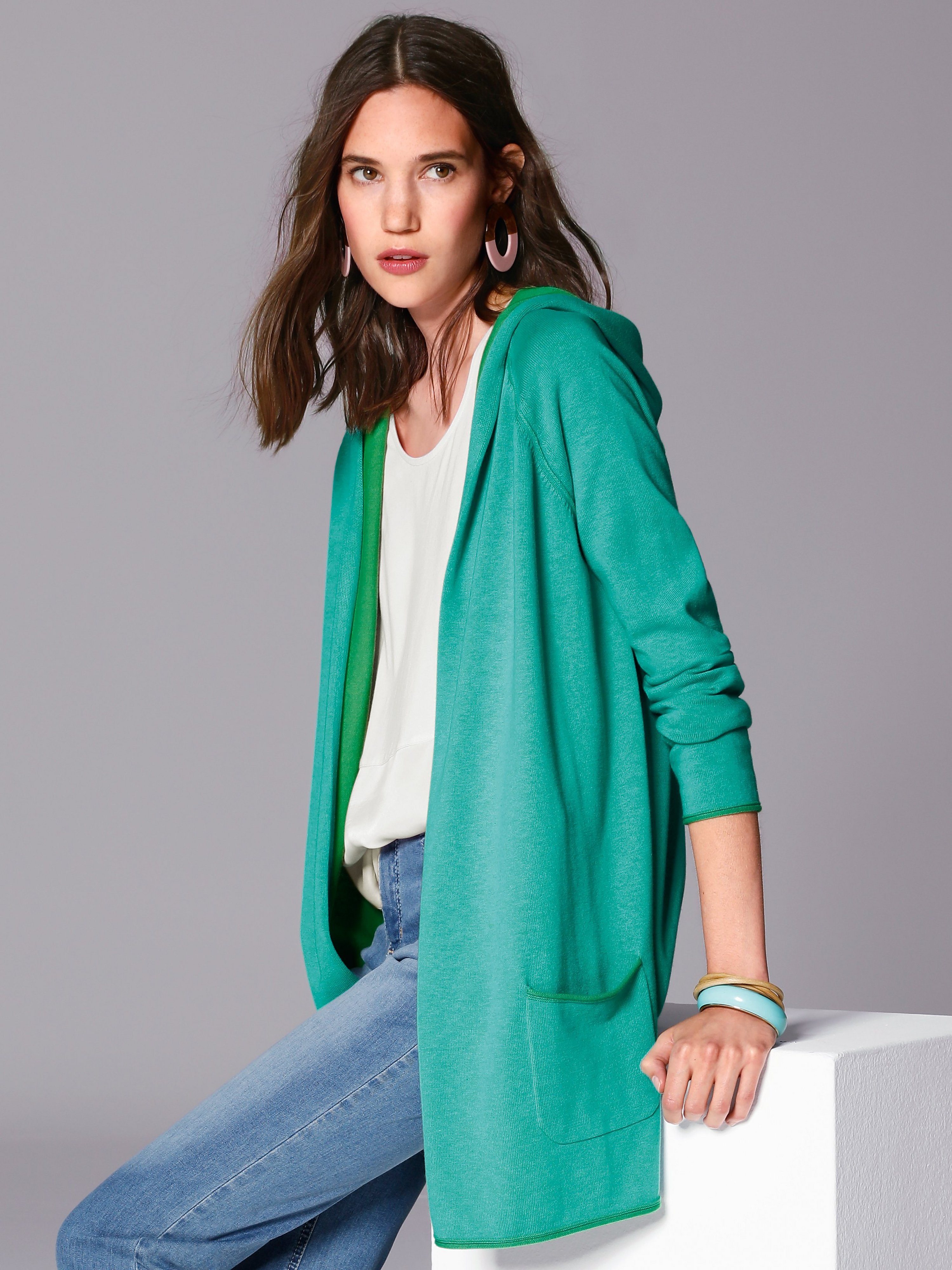 Long-Strickjacke
