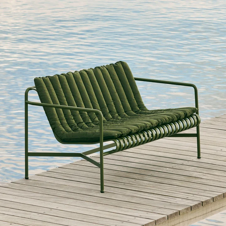 HAY - Palissade Soft Quilted Cushion, für Dining Bench, sky grey