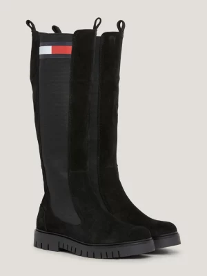 Botas longas de camurça com sola grossa