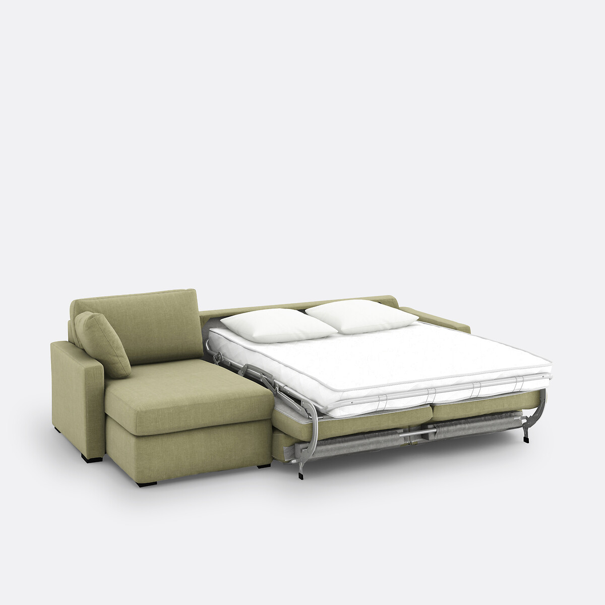 LA REDOUTE INTERIEURS<br>Sofá cama de canto algodão/linho, espuma, Timor