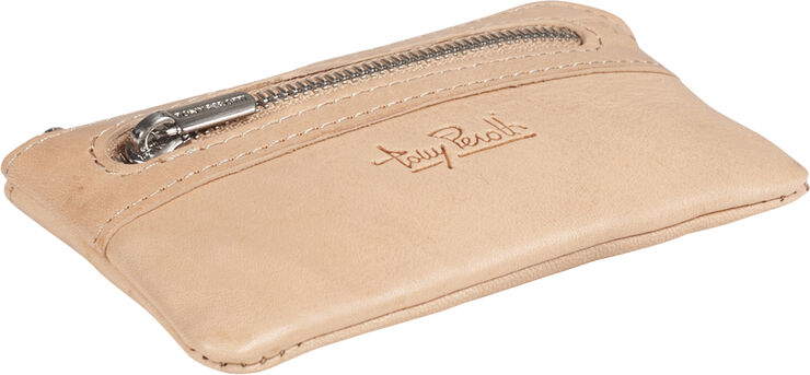Tony Perotti Key pouch with zipper and coin pocket Natural