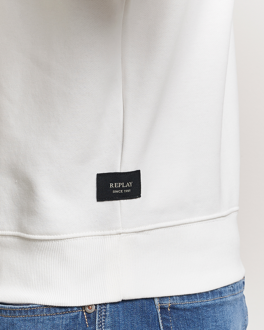 Replay Tonal Logo Hoodie Off White