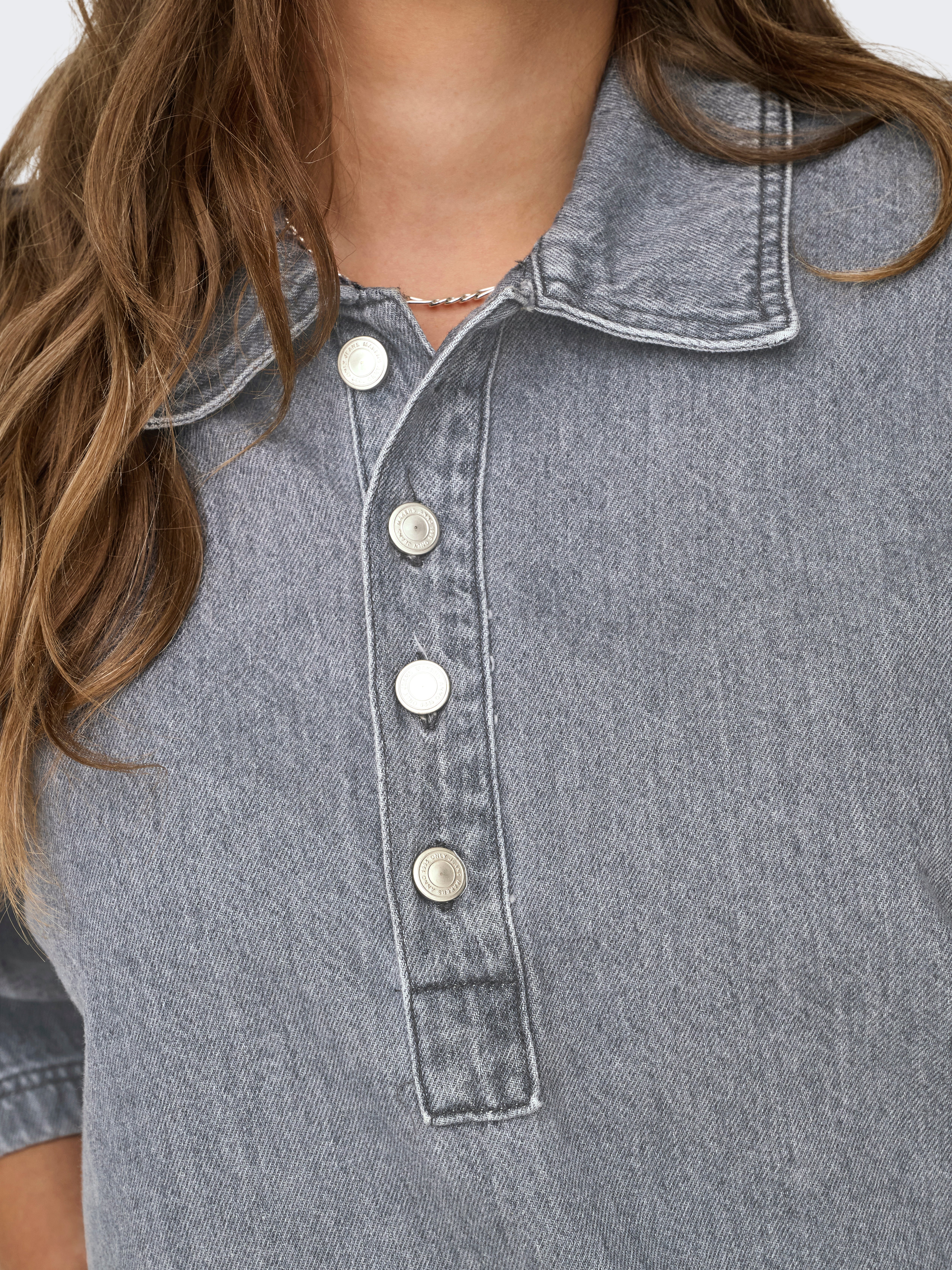 CARGRY Kurzes Kleid Grey Denim