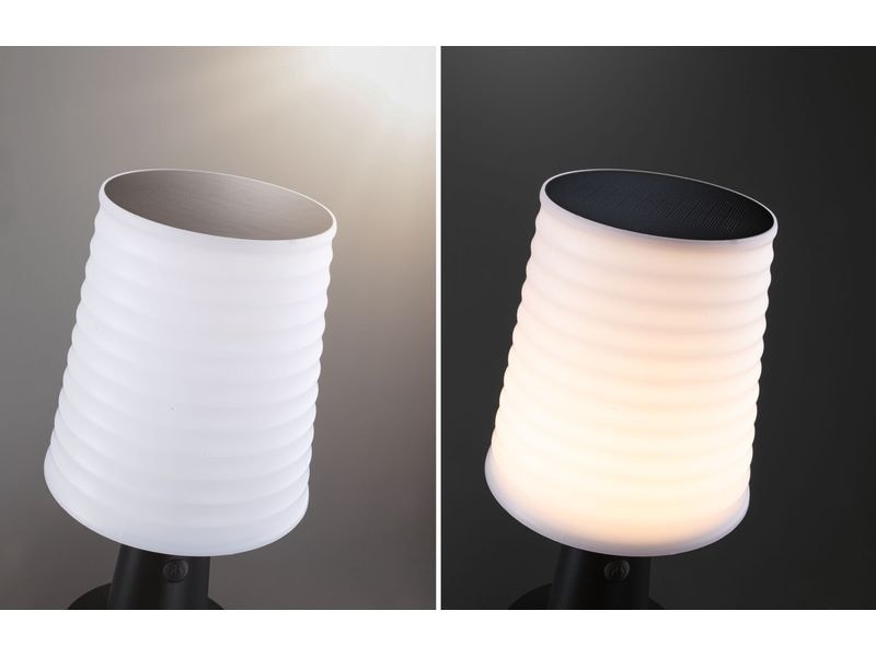 Paulmann Akku-Tischleuchte Solar LED Ilanga Wiederaufladbare Tischleuchte mit integriertem Solarpanel