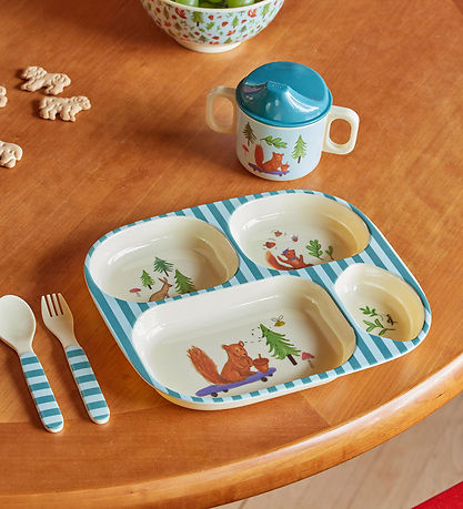 Rice Geschirr-Set - Melamin - 4 st. - Blue Happy Forest