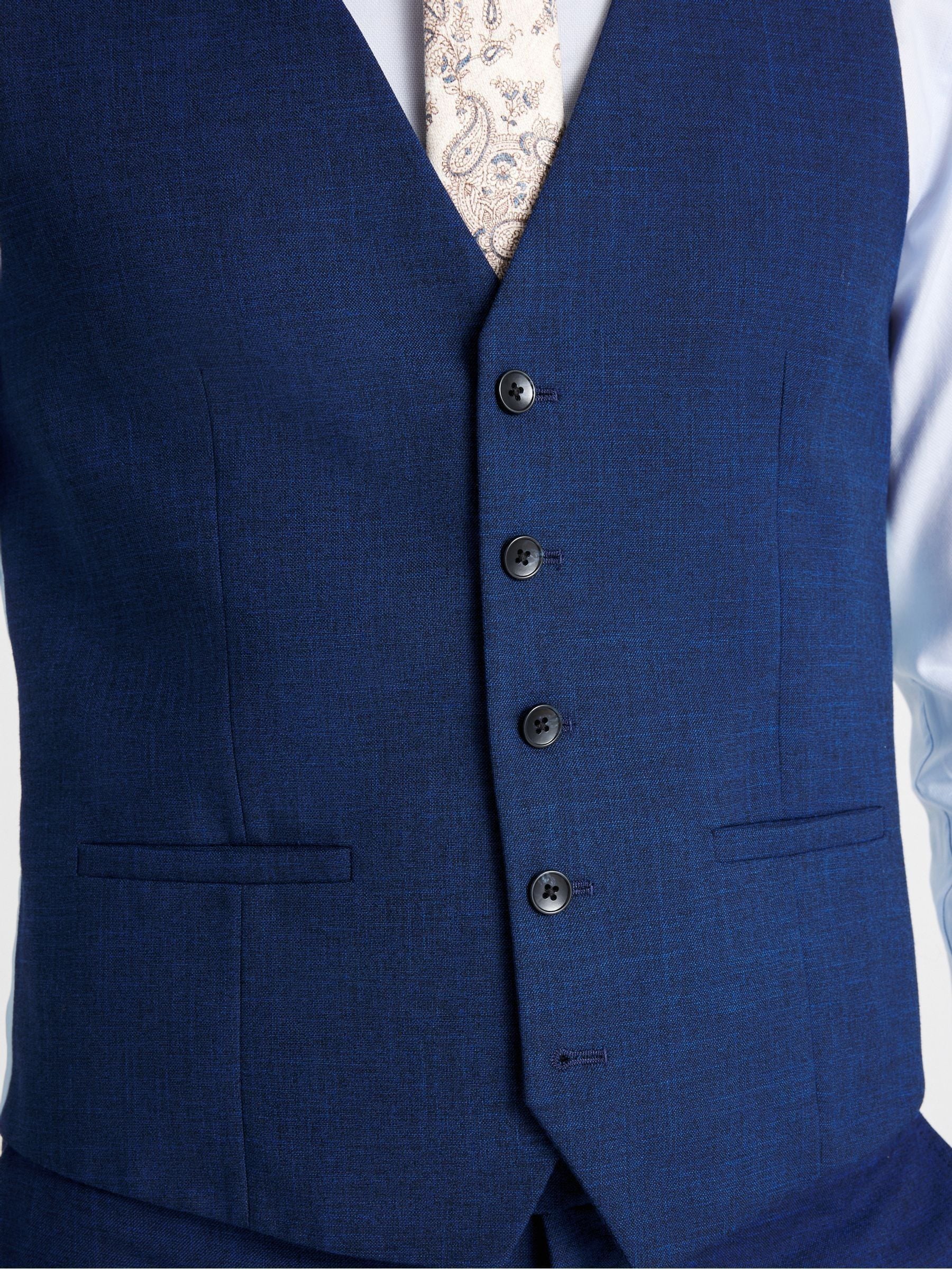 MOSS Slim fit gilet van slubkatoen