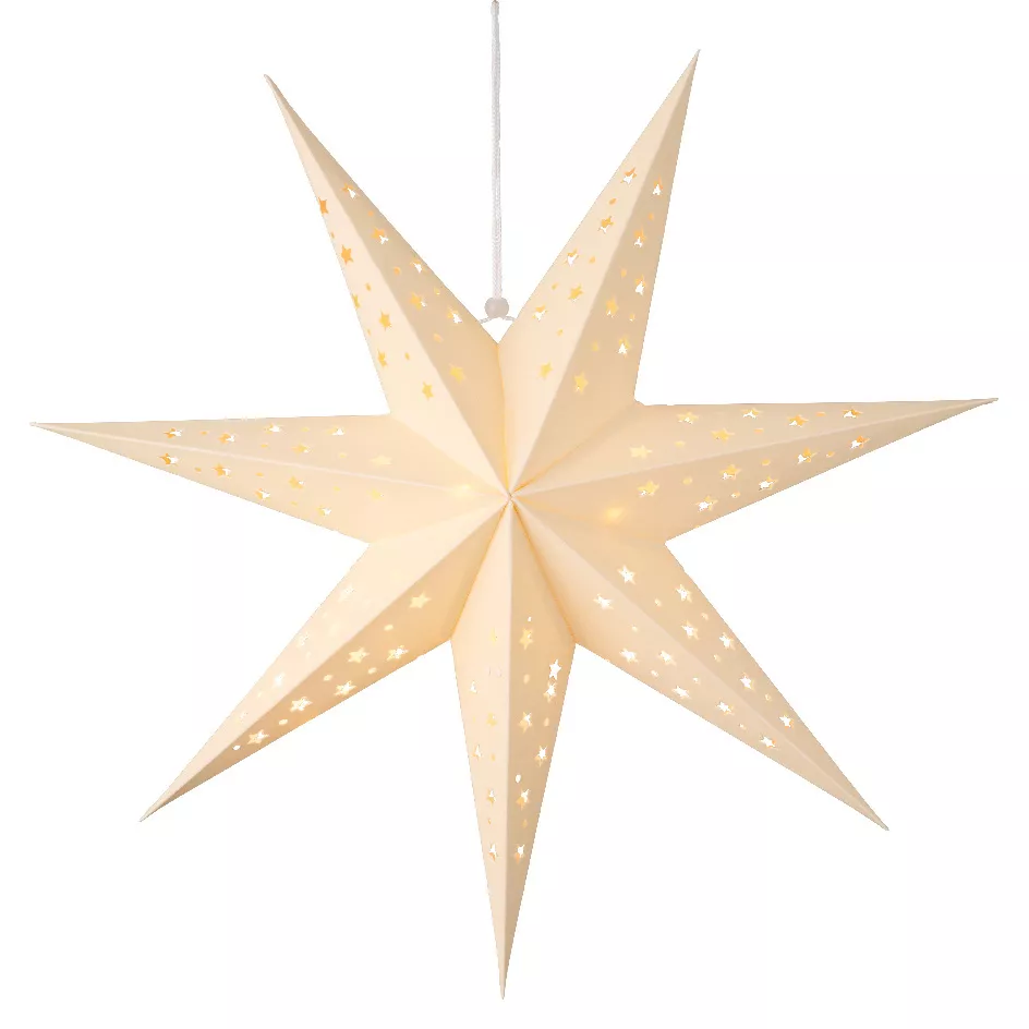 Etoile lumineuse à suspendre (H40 cm) Origami Stella Blanc et blanc chaud
